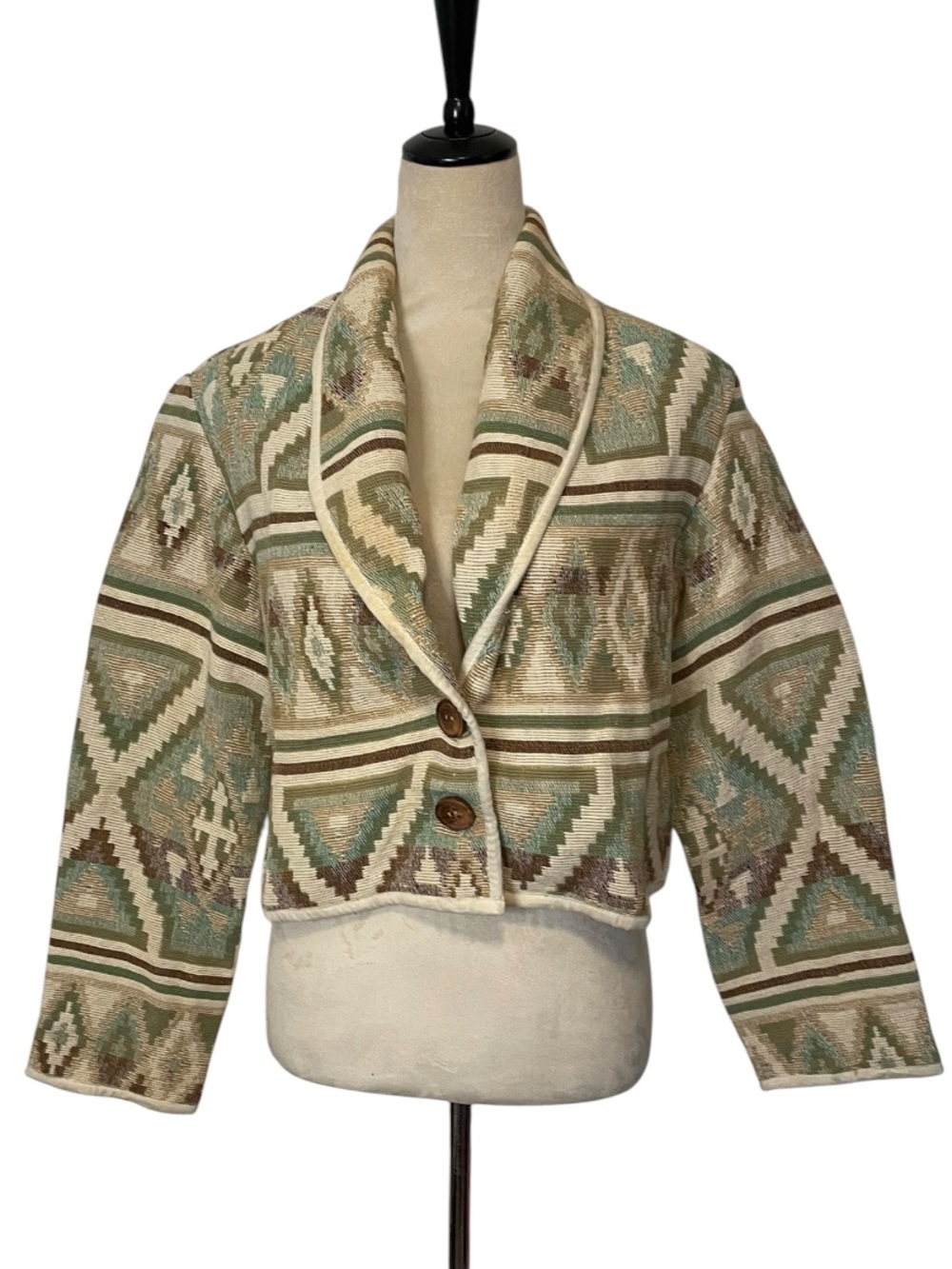 Neo Nostalgia Y2K Cropped Tapestry Southwestern Jacket S Deadstock Cotton